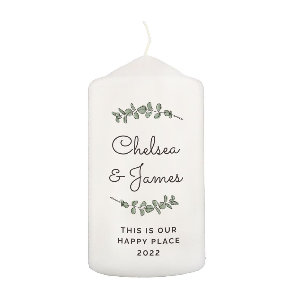 Personalised Botanical Pillar Candle £11.69